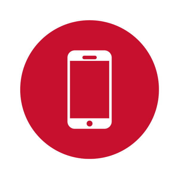 red circle around white cell phone