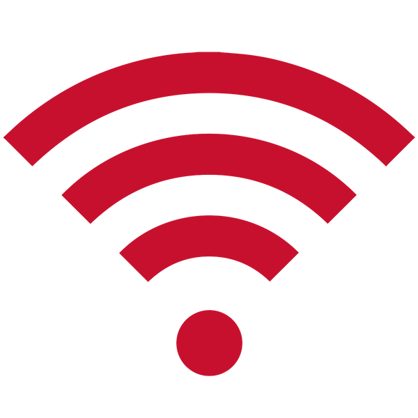 red and white image representing wifi signal for internet