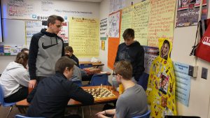 Students playing Chess
